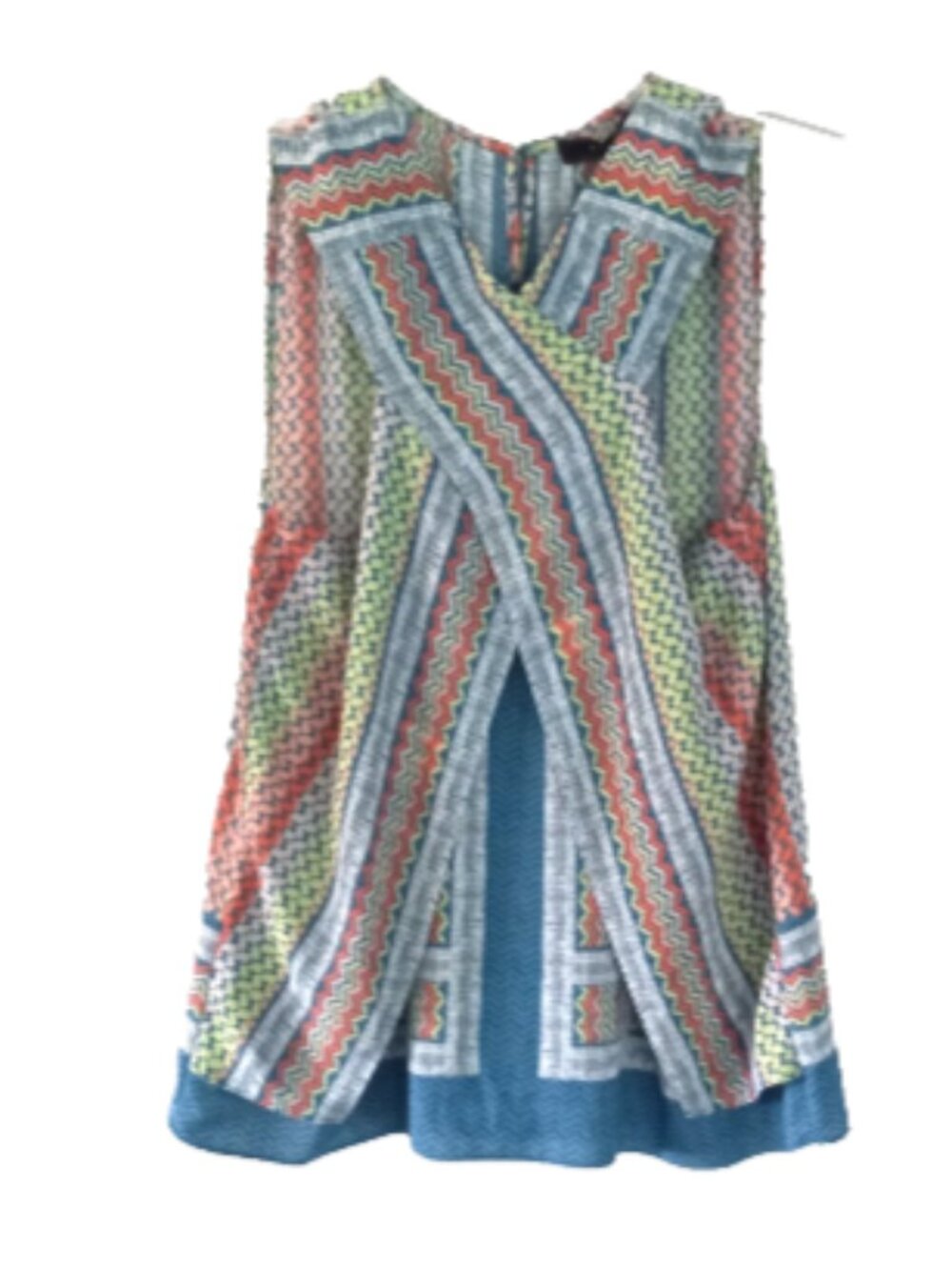 BCBGMaxAzria Maryssa Blouse Women’s S Multicolor Zigzag Sleeveless NWT $178